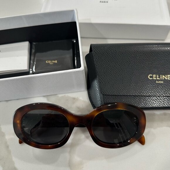 Celine Triomphe Oval Tortoise Sunglasses main image 6